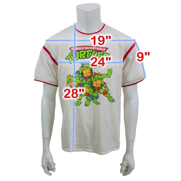 Nickelodeon Teenage Mutant Ninja TurtlesT Shirt Cream Mens XL fits like a Large - Picture 2 of 9